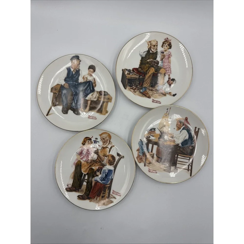 Norman Rockwell Set of 4 1982 Plates 